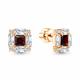 Серьги из золочёного серебра AQUAMARINE А45033903А-п с фианитом и гранатом