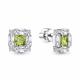Серебряные серьги AQUAMARINE А45033907А с фианитом и хризолитом