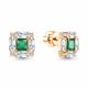 Серьги из золочёного серебра AQUAMARINE А45033909А-п с фианитом и агатом