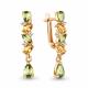 Серьги из золочёного серебра AQUAMARINE А45034038А-п с фианитом, хризолитом и цитрином