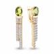 Серьги из золочёного серебра AQUAMARINE А45034207А-п с фианитом и хризолитом