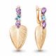 Серьги из золочёного серебра AQUAMARINE А45034430А-п с топазом, фианитом и аметистом