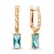 Серьги из золочёного серебра AQUAMARINE А45035088-п с турмалином