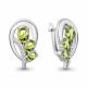 Серебряные серьги AQUAMARINE А45035507А с фианитом и хризолитом