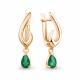 Серьги из золочёного серебра AQUAMARINE А45036709-п с агатом