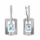 Серебряные серьги AQUAMARINE А45037002А с топазом и фианитом