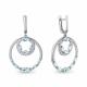 Серебряные серьги AQUAMARINE А45037302А с топазом и фианитом