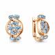 Серьги из золочёного серебра AQUAMARINE А45038005-п с топазом