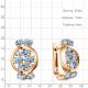 Серьги из золочёного серебра AQUAMARINE А45038005-п с топазом