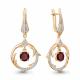 Серьги из золочёного серебра AQUAMARINE А45038503А-пк с фианитом и гранатом