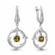 Серебряные серьги AQUAMARINE А45038519А с фианитом и султанитом