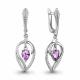 Серебряные серьги AQUAMARINE А45038704А с фианитом и аметистом