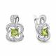Серебряные серьги AQUAMARINE А45039207А с фианитом и хризолитом
