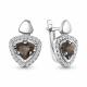 Серебряные серьги AQUAMARINE А45040701А с фианитом и кварцем