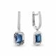 Серебряные серьги AQUAMARINE А45040993А с фианитом и Лондон топазом