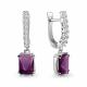 Серебряные серьги AQUAMARINE А45042284А с фианитом и аметистом