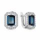 Серебряные серьги AQUAMARINE А45042693А с фианитом и Лондон топазом