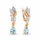 Серьги из золочёного серебра AQUAMARINE А45043702А-пк с топазом и фианитом