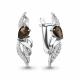Серебряные серьги AQUAMARINE А45044201А с фианитом и кварцем