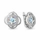 Серебряные серьги AQUAMARINE с танцующим топазом и фианитом А45045602А