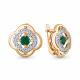 Серьги из золочёного серебра AQUAMARINE с танцующим агатом и фианитом А45045609А-п