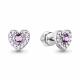 Серебряные серьги AQUAMARINE А45046604Д с фианитом и аметистом