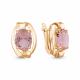 Серьги из золочёного серебра AQUAMARINE А45047690-п с морганитом