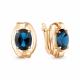 Серьги из золочёного серебра AQUAMARINE А45047693-п с Лондон топазом
