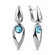 Серебряные серьги AQUAMARINE А46045101Н с фианитом и ювелирным кристаллом