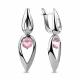 Серебряные серьги AQUAMARINE А46045Р с фианитом
