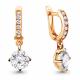 Серьги из золочёного серебра AQUAMARINE А46070А-п с фианитом