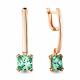 Серьги из золочёного серебра AQUAMARINE А46172П-п с шпинелью