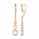 Серьги из золочёного серебра AQUAMARINE А46268А-п с фианитом