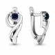 Серебряные серьги AQUAMARINE А46486Б с фианитом и гидротермальным сапфиром