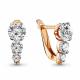 Серьги из золочёного серебра AQUAMARINE А46510-пк с фианитом
