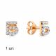 Серьги из золочёного серебра AQUAMARINE А46552А-п с фианитом