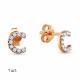 Серьги из золочёного серебра AQUAMARINE А46562А-п с фианитом