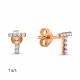 Серьги из золочёного серебра AQUAMARINE А46563А-п с фианитом