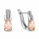 Серебряные серьги AQUAMARINE А46865Е с фианитом