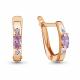 Серьги из золочёного серебра AQUAMARINE А46866В-п с фианитом