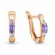 Серьги из золочёного серебра AQUAMARINE А46866Д-п с фианитом
