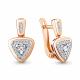Серьги из золочёного серебра AQUAMARINE А46923А-п с фианитом