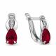 Серебряные серьги AQUAMARINE А46982101В с фианитом и ювелирным кристаллом