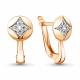 Серьги из золочёного серебра AQUAMARINE А46999А-п с фианитом