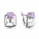 Серебряные серьги AQUAMARINE А4700604 с аметистом