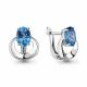 Серебряные серьги AQUAMARINE А4700705 с топазом