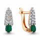 Серьги из золочёного серебра AQUAMARINE А4701009А-п с фианитом и агатом