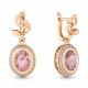 Серьги из золочёного серебра AQUAMARINE А4701890А-п с фианитом и морганитом