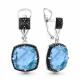Серебряные серьги AQUAMARINE А4702388Ч с турмалином и ювелирным кристаллом