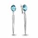 Серебряные серьги AQUAMARINE А4702488А с фианитом и турмалином